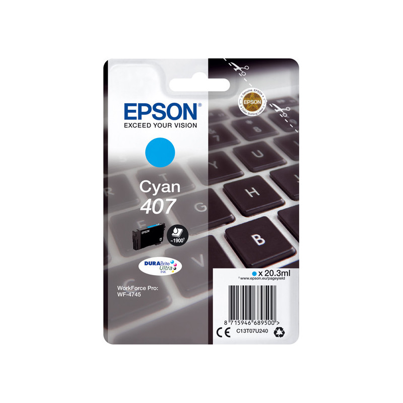 Cartuccia Epson Ciano 407L 38,1 ML