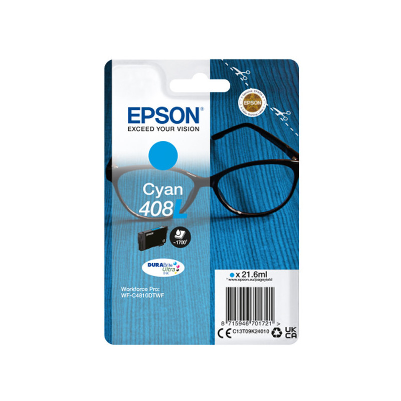 Epson Cartuccia DURABrite Ultra, 408L Ciano