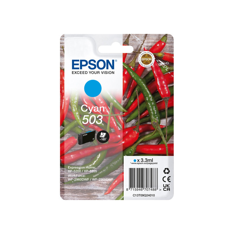 Epson Cartuccia 503 Peperoncino Ciano 3,3 ml