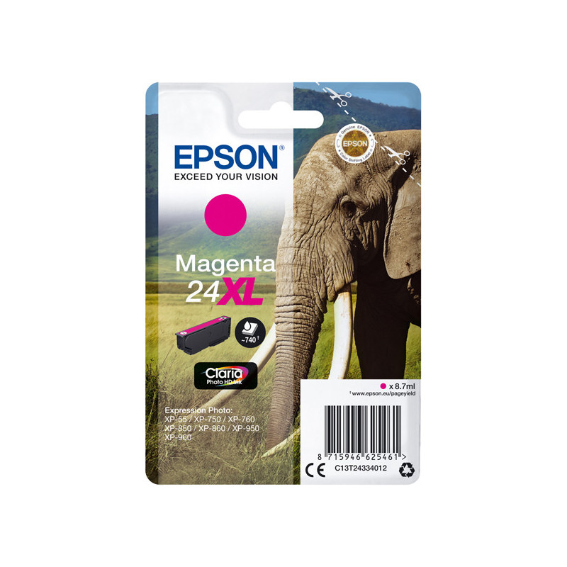 CARTUCCIA MAGENTA CLARIA PHOTO HD SERIE 24XL ELEFANTE BLISTER