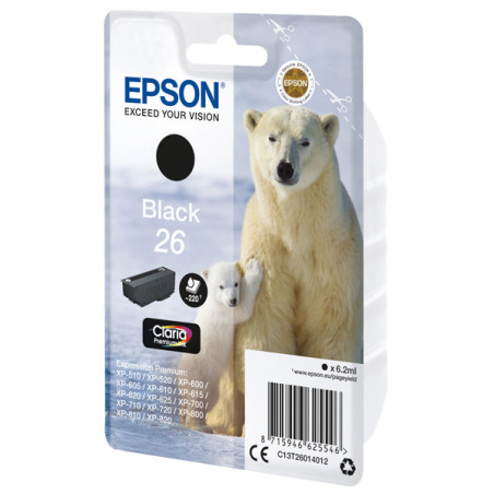 CARTUCCIA NERO EPSON CLARIA PREMIUM SERIE 26/ORSO POLARE IN BLISTER RS