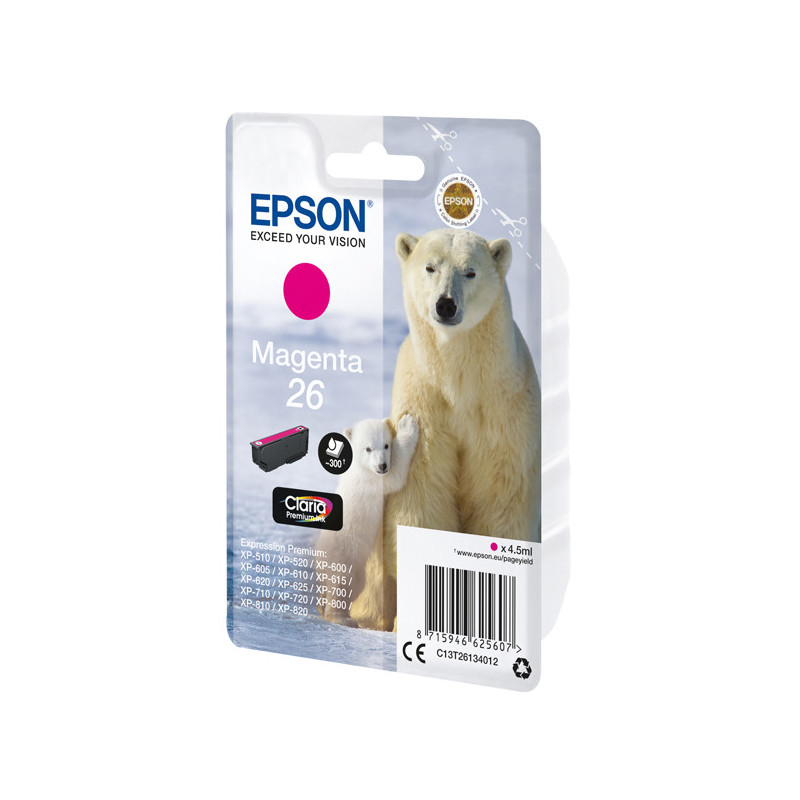 CARTUCCIA MAGENTA EPSON CLARIA PREMIUM SERIE 26/ORSO POLARE IN BLISTER RS