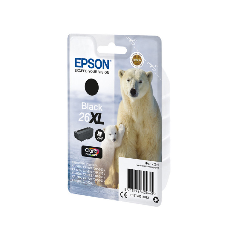 CARTUCCIA NERO EPSON CLARIA PREMIUM SERIE 26XL/ORSO POLARE, IN BLISTER