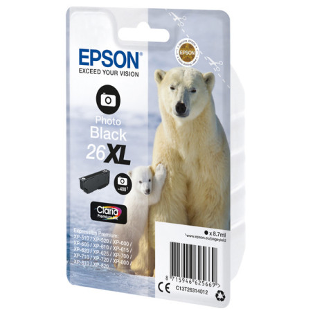 CARTUCCIA NERO-FOTO EPSON CLARIA PREMIUM SERIE 26XL/ORSO POLARE IN BLISTER R