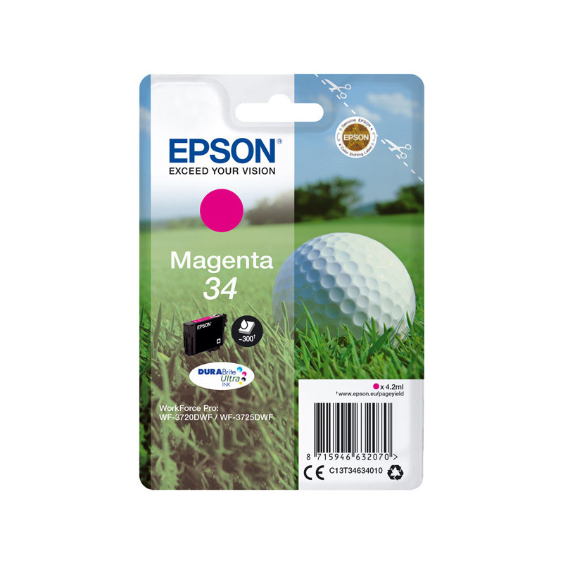 CARTUCCIA INCHIOSTRO MAGENTA 34 PALLINA DA GOLF