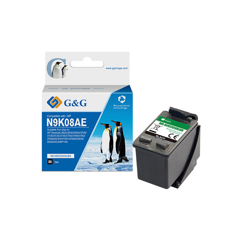 Cartuccia ink rigenerata Nero GG per HP DeskJet 2622/2633/2634/3720/3730/3733