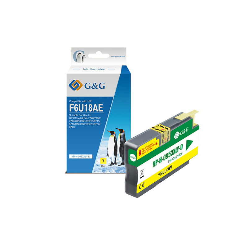 Cartuccia ink compatibile GG Giallo per HP Officejet 8702 AIOPro 8210/8211/82