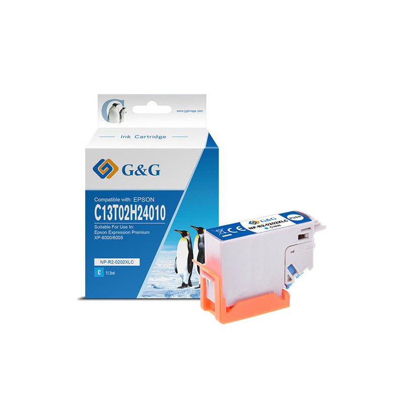 Cartuccia ink compatibile GG Ciano per Epson Expression Premium XP-6000/6005