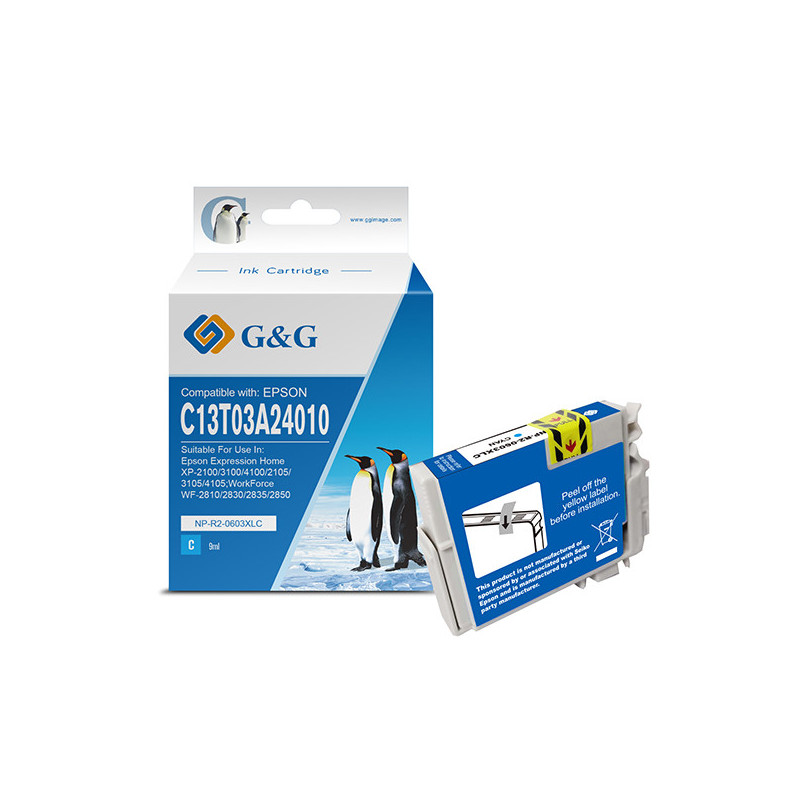 Cartuccia ink compatibile GG Ciano per Epson Expression Home XP-2100/3100/4100