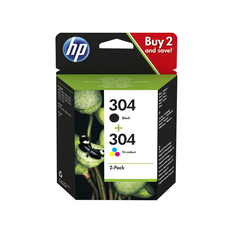 CONFEZIONE HP 304 CARTUCCIA COMBO 2-PACK NERO E COLORE