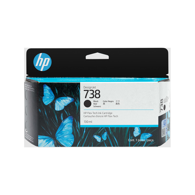 Hp Cartuccia ink DesignJet 738 Nero -130ml