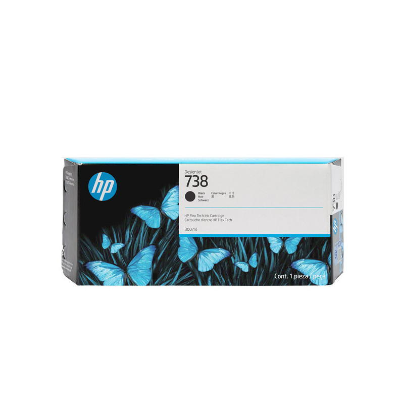 Hp Cartuccia ink DesignJet 738 Nero -300ml