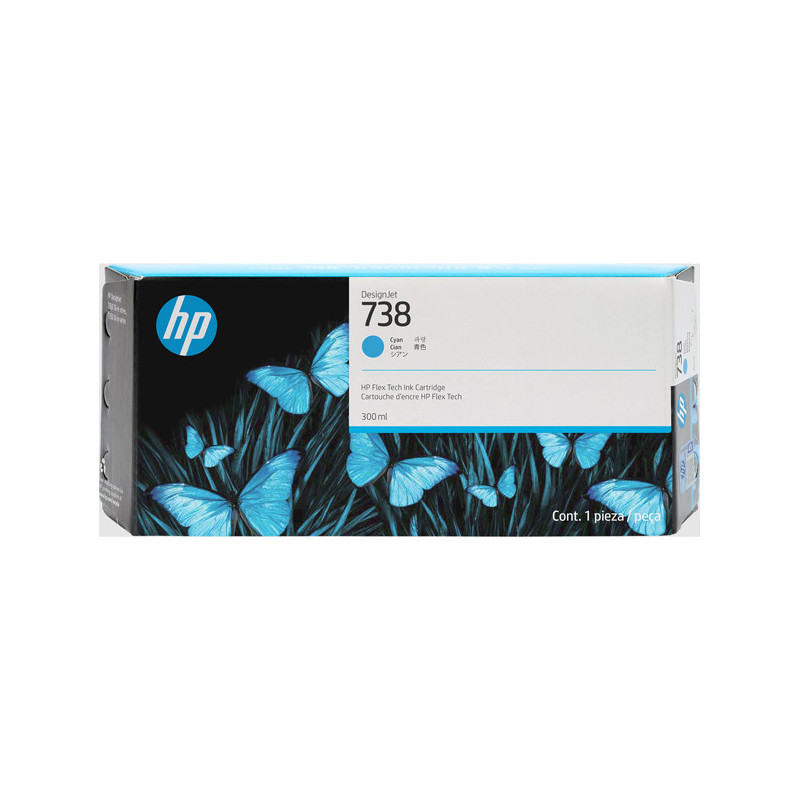 Hp Cartuccia DesignJet Ink 738 Ciano -300 ml