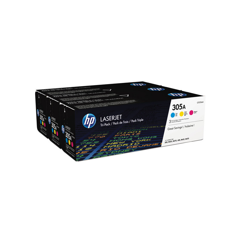 SCATOLA MULTIPACK 3 TONER COLORI CIANO/MAG/GIALLO HP LASERJET NR.305