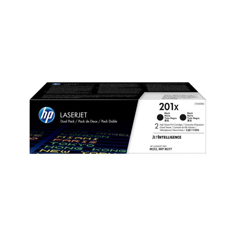 CONFEZIONE DA 2 CARTUCCE TONER NERO ALTA CAPACITA' HP201X