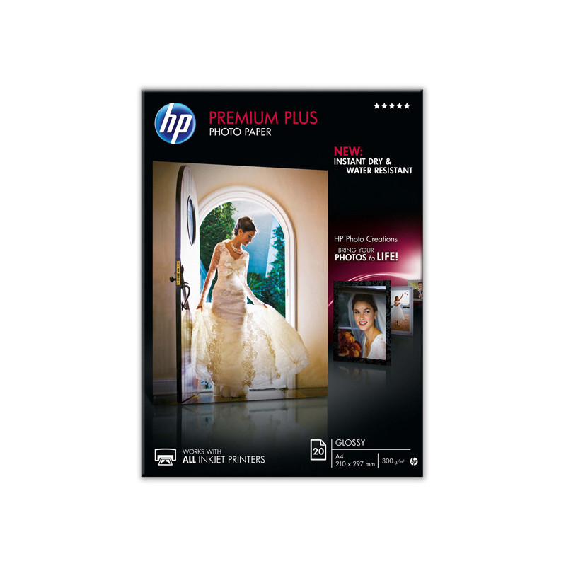 RISMA 20 FG CARTA FOTOGRAFICA HP PREMIUM PLUS PHOTO PAPER LUCIDA A4 300GR