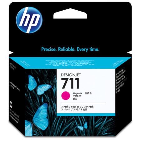 SCATOLA 3 CARTUCCE D'INCHIOSTRO HP 711DA 29 ML MAGENTA