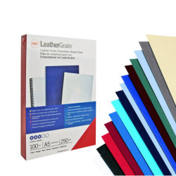 100 COPERTINE LEATHERGRAIN 250GR A4 BLU SCURO GOFFRATO