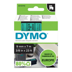 NASTRO DYMO TIPO D1 (9MMX7M) NERO/VERDE 409190