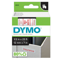 NASTRO DYMO TIPO D1 (12MMX7M) ROSSO/BIANCO 450150