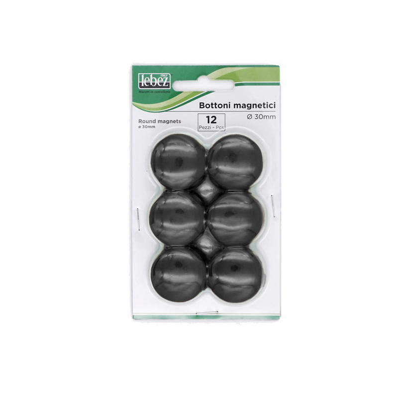 BLISTER 12 MAGNETI MR-30 NERO DIAM.30MM