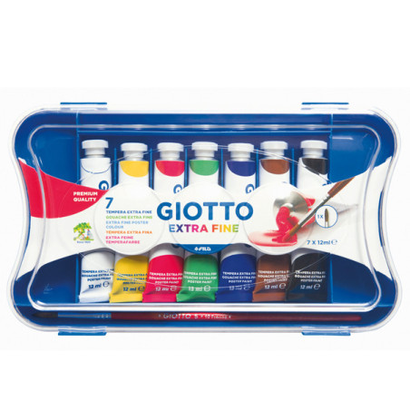 BOX 7 TUBETTI TEMPERA 12ML GIOTTO TUBO 4 ASSORTITO