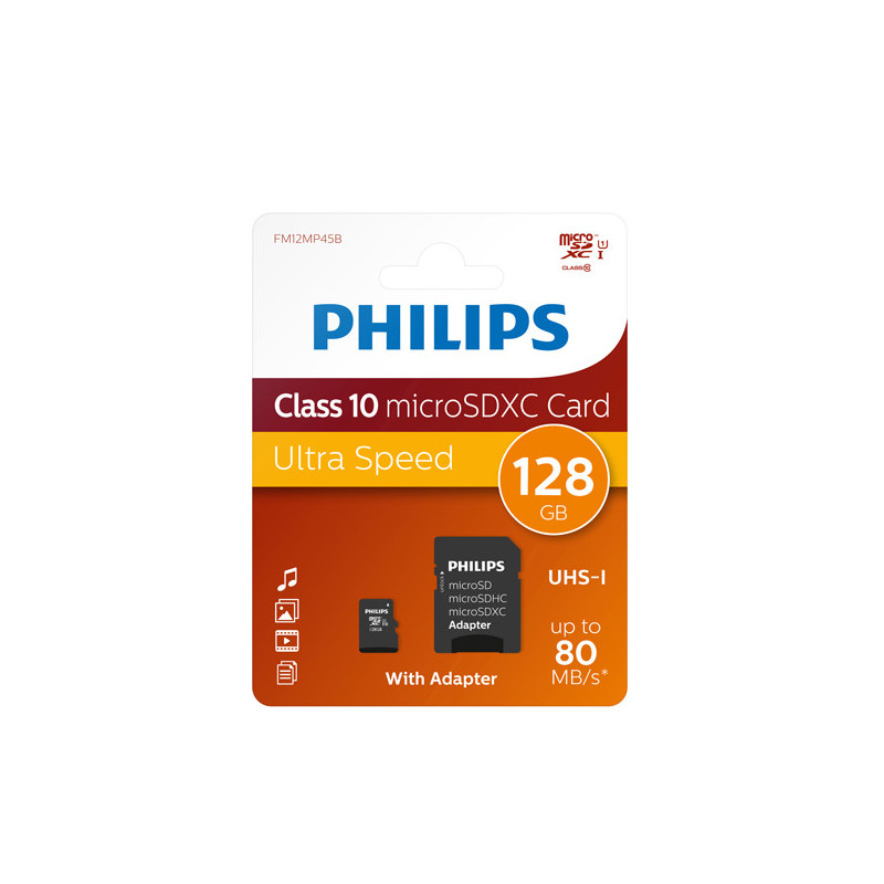 PHILIPS MICRO SDXC CARD 128GB CLASS 10 INCL. ADAPTER