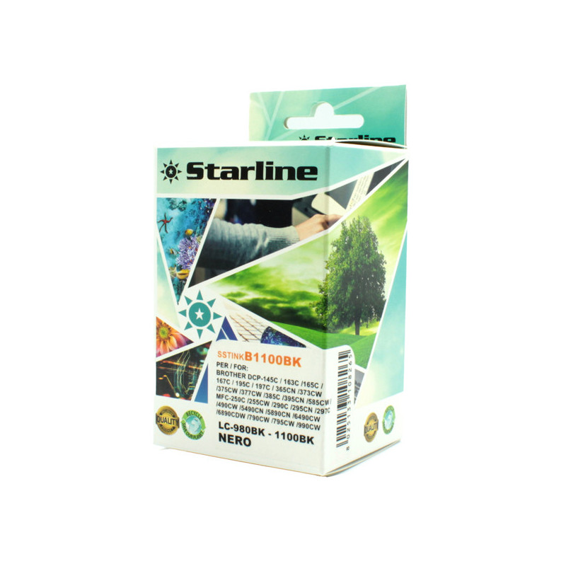 CARTUCCIA INK NERO PER PRINT C/BROTHER LC980BK LC1100BK