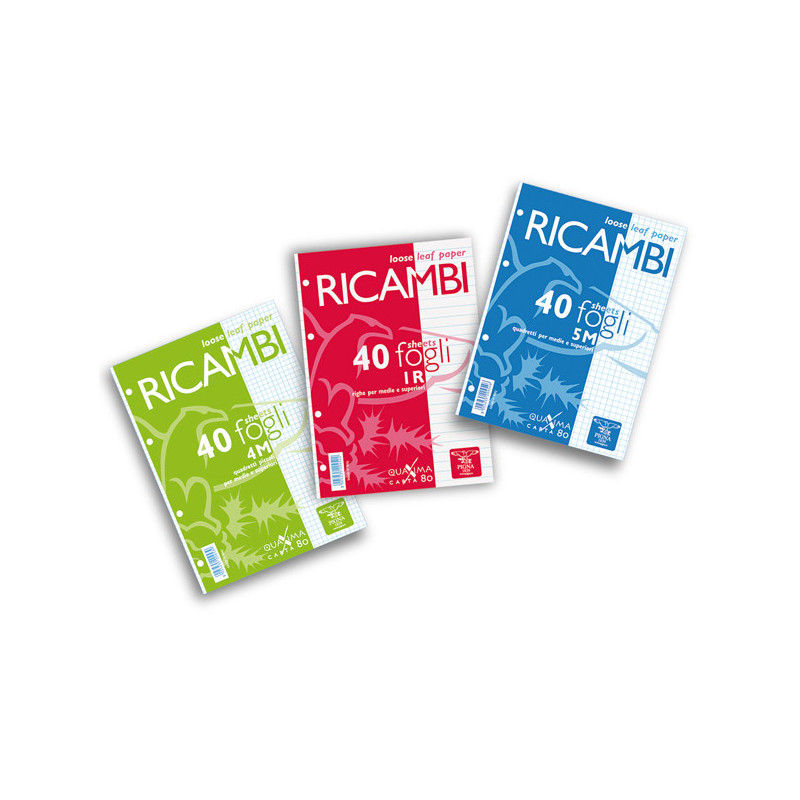 RICAMBI FORATI A4 1RIGO QUAXIMA 40FG 80GR PIGNA