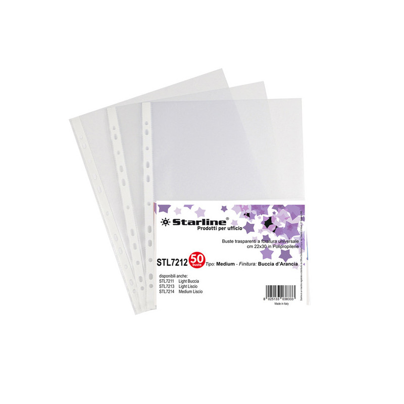 50 BUSTE FORATE 22X30 BUCCIA Medium Starline