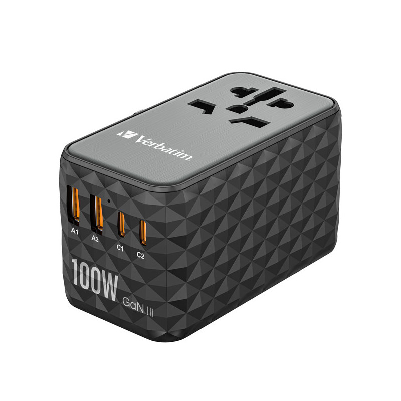 Adattatore da viaggio UTA-06 2x USB-C PD 100W  QC 4+ / 2x USB-A QC 3.0-Verbatim