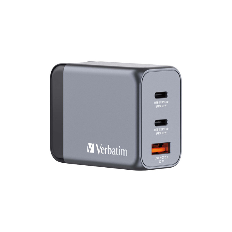 Adattatore da viaggio GNC-65- 2x USB-C PD 65W, 1x USB-A QC 3.0-65W_Verbatim