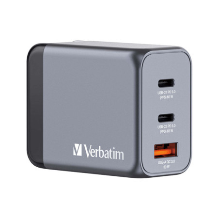 Adattatore da viaggio GNC-65- 2x USB-C PD 65W, 1x USB-A QC 3.0-65W_Verbatim