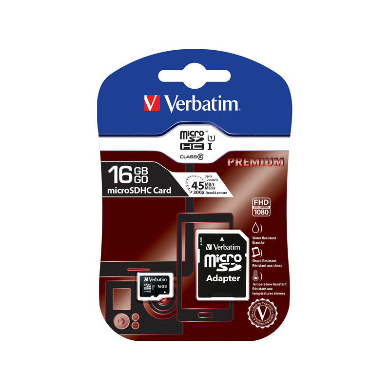 MICRO SD CARD 16GB HC CLASSE 10 FINO A 45MB/S