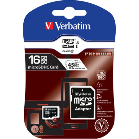 MICRO SD CARD 16GB HC CLASSE 10 FINO A 45MB/S