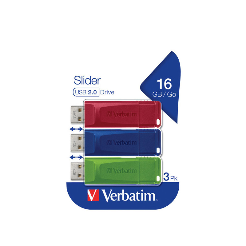 Verbatim USB 3.2 Gen 1Drive 3x16GB Rosso/Blu/Giallo