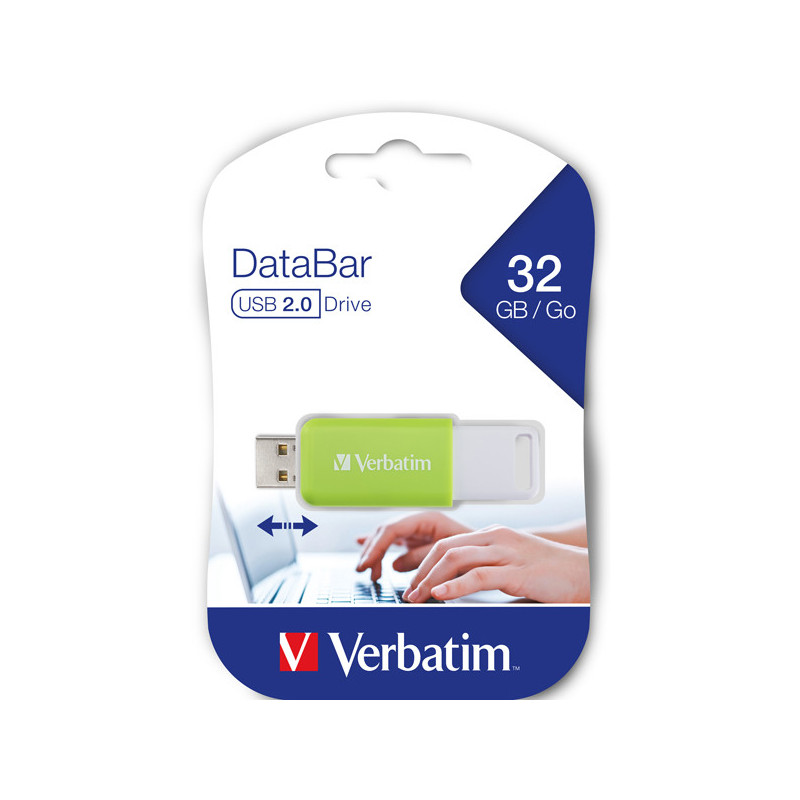 Verbatim V DataBar USB 2.0 Drive Verde 32GB