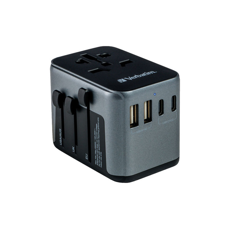 Adattatore da viaggio Verbatim UTA-03 PD30W / QC / 2xUSB / 2xType-C