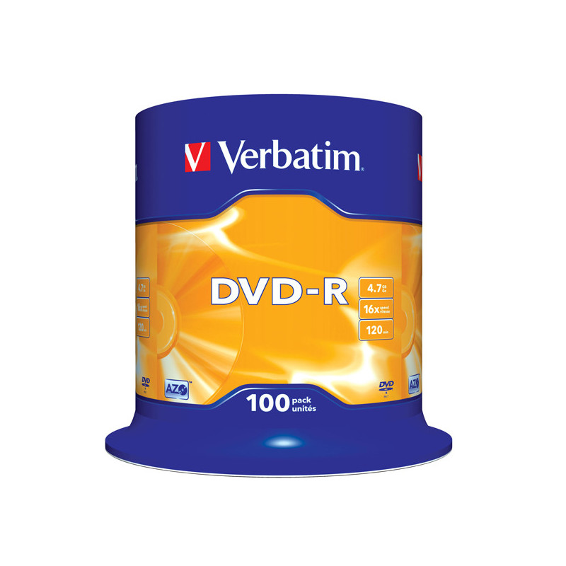 SCATOLA 100 DVD-R SPINDLE 16X 4.7GB SERIGRAFATA