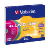 SCATOLA 5 DVD+RW SLIM 4X 4.7GB 120MIN. COLORE