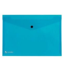 BUSTA CON BOTTONE PULL AZZURRO 21X29.7CM