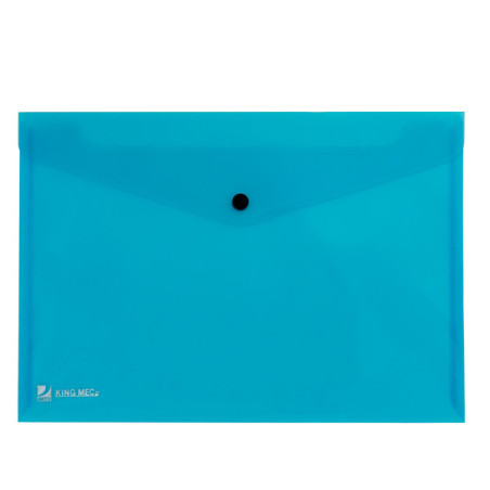 BUSTA CON BOTTONE PULL AZZURRO 21X29.7CM