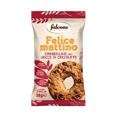 Biscotti ciambelline con gocce di cioccolato 38gr Falcone