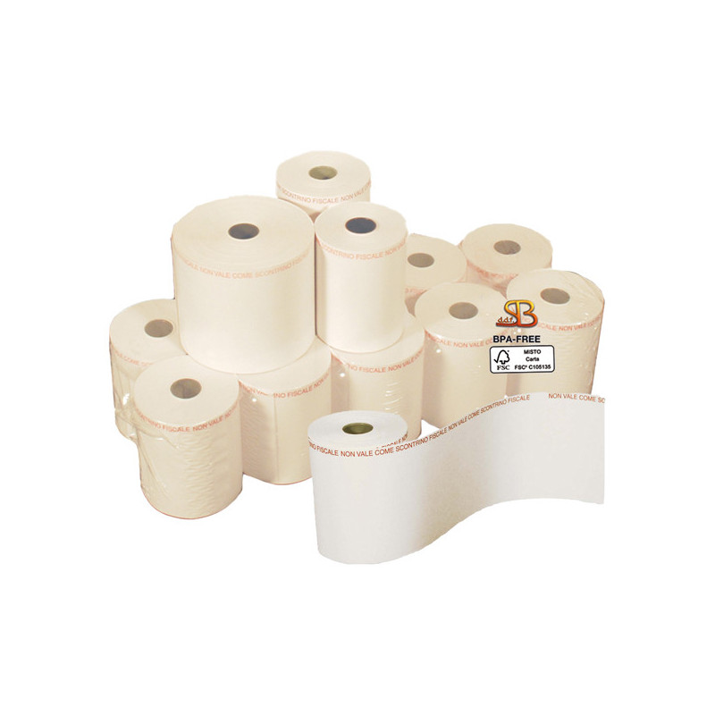 Blister 10 rotoli carta termica 55gr BPA free 57,5mm x 30mt  50mm per Bilance