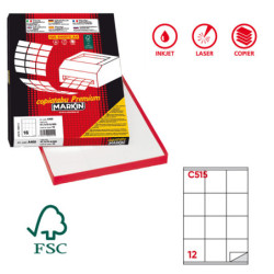 Etichetta adesiva C/515 bianca 100fg A4 70x72mm (12et/fg) Markin