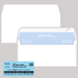 25 buste SILVER90 STRIP FSC©bianca internografata s/finestra110x230mm90gr Pigna