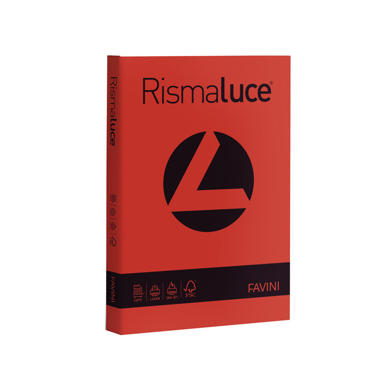 Carta RISMALUCE 140gr A4 200fg rosso scarlatto 61 FAVINI