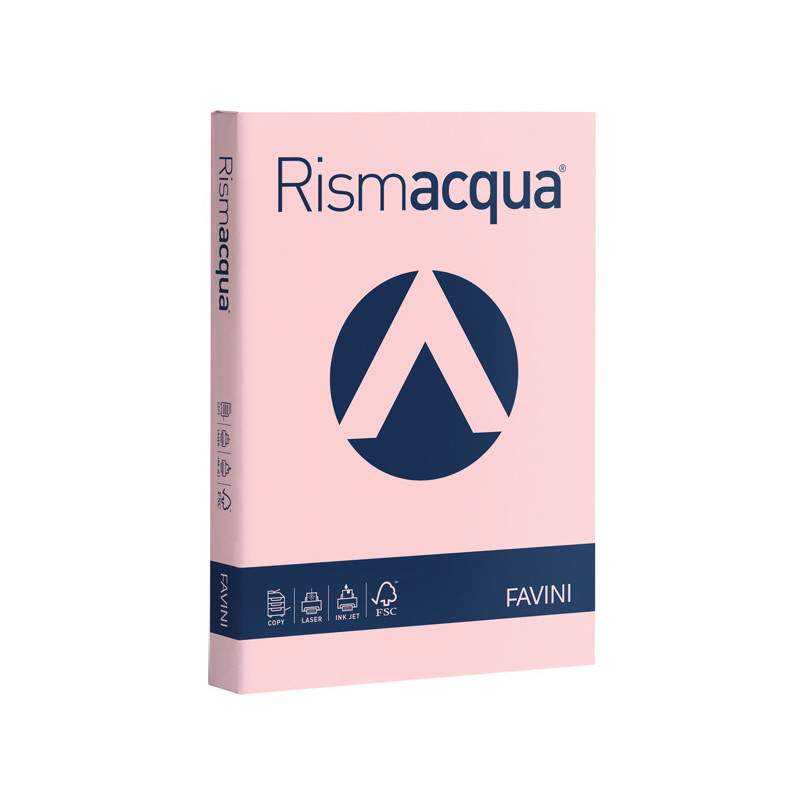 Carta RISMACQUA 140gr A4 200fg rosa 10 FAVINI