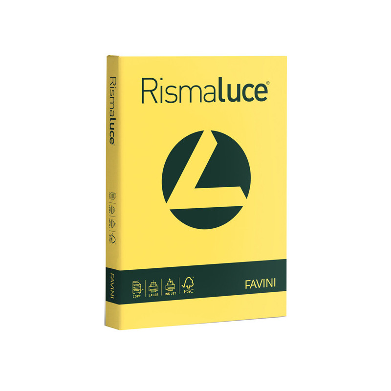 Carta RISMALUCE 200gr A4 125fg giallo sole 53 FAVINI