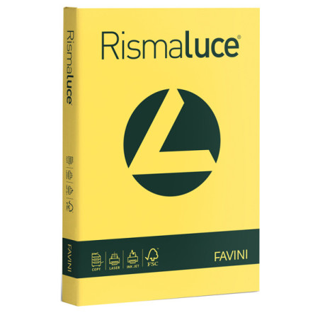 Carta RISMALUCE 200gr A4 125fg giallo sole 53 FAVINI